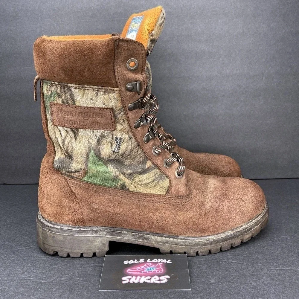 Remington 270 Men's Brown Camo Genuine Leather‎ Insulated Hunting Boots Size 8